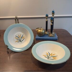 Pair of vintage Viking by International Wheat Pattern serving bowls